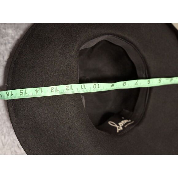 VTG SONMI SAN FRANCISCO 100% Wool Black Hat Made In‎ USA Wide Brim Gold Details main image 5